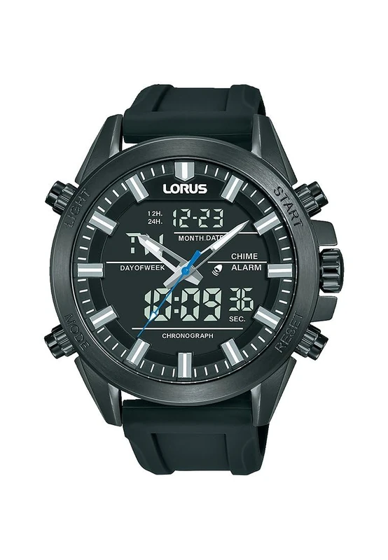 LORUS Men's Analogue Digital Watch with Silicone Strap RW671AX9