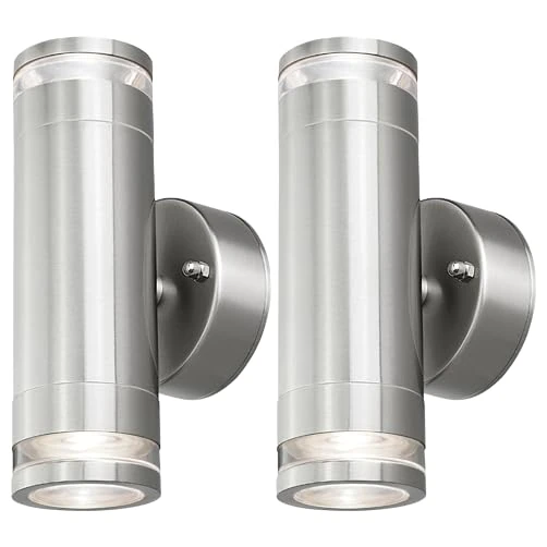 4lite Marinus Outdoor Up Down Wall Light Stainless Steel Pack of 2