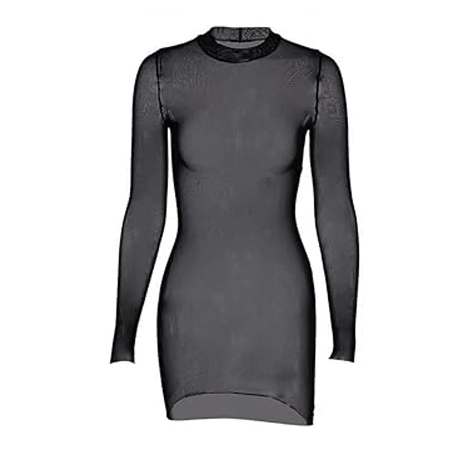 One Pc Sexy Womens Sheer Mesh Swimsuit Transparent Sheer Mesh Bikini Cover Up Comfortable Wear See Through Black Dress for Women Summer Beach (XXL)