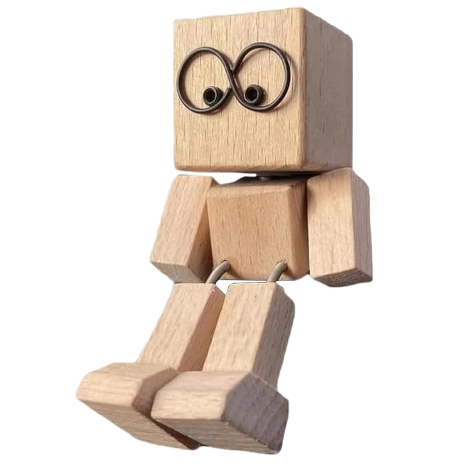 Shaking Wooden Man Figurine, Charming Little Wooden Figure That Sways, Handmade Shaking Feet Little Man, Funny Interior Car Ornaments For Car Dashboard