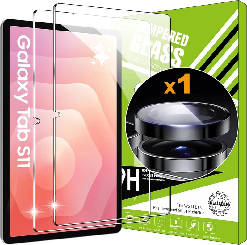 Lemxiee Tempered Glass for Galaxy Tab S11 - 2 Pack Protector