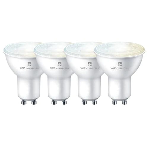 4lite Smart GU10 LED Bulb (5W) Pack of 4 Dimmable 370Lm 2700-6500K Tuneable White, Wi-Fi/Bluetooth Controlled - 4l1/8042x4