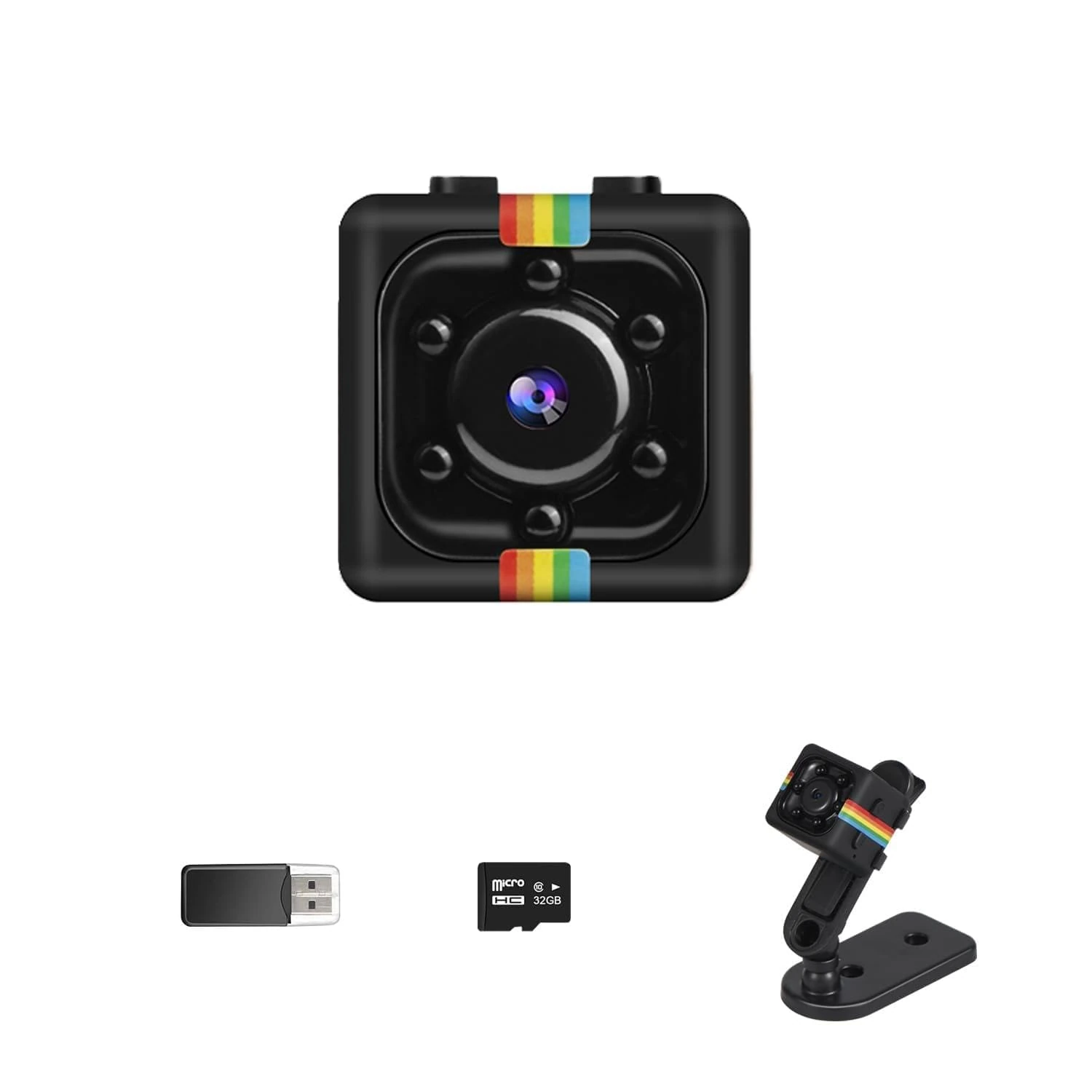 Bextgoo Spy Camera, No WiFi Security Camera with 32GB Memory Card, 1080P FHD Mini Hidden Camera, Small Cam, Motion Detection, Loop Storage, 360° Rotation Bracket