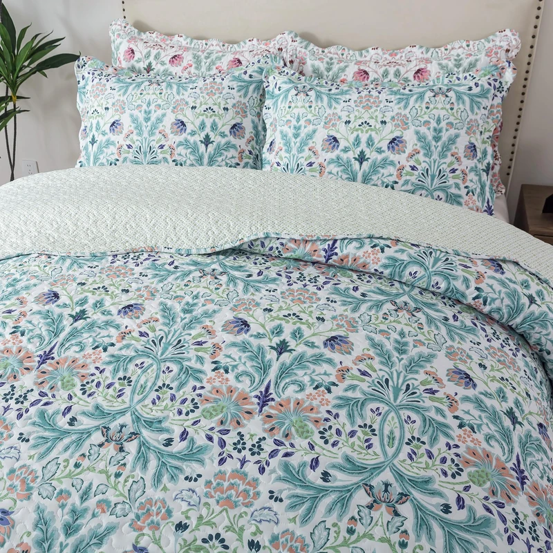 HoneiLife Quilt Sets King Size - Microfiber Bedspreads for King Bed, 3-Piece Lightweight Coverlets, Rustic Bed Cover King Quilt Bedding Sets All Season Quilts