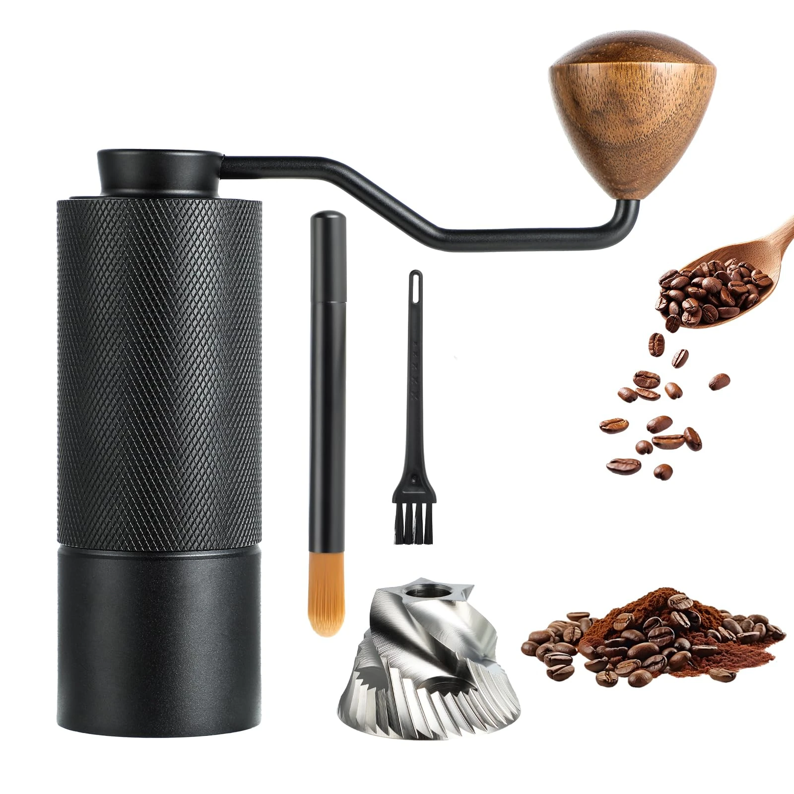 ISHEWUDU Manual Coffee Grinder, Coffee Grinder Manual with Stainless Steel Conical Burr, Hand Coffee Grinder Portable and Small Coffee Bean Grinder for Espresso to French Press