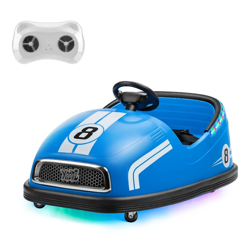Xootz Big Bumper | Two Seater Kids Electric Ride-On, 360 Rotation Spin, Steering Wheel, Remote Control, LED Lights, Blue, Age 18 Months+