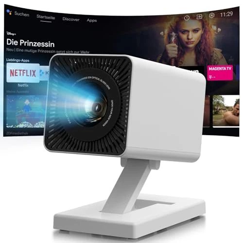 Mini Projector with WIFI 6 and Bluetooth, 4K 1080P Support Portable Projector Movie Auto Keystone for Laptop, PC, Smartphone