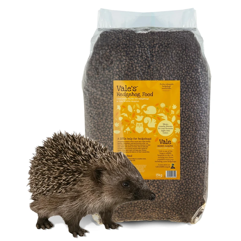 Vale’s™ Hedgehog Food – specially developed – used daily at Vale Wildlife Hospital – meaty, crunchy biscuits, high in fibre – suitable and nutritious – ideal addition to their natural diet (15kg) - Image 1