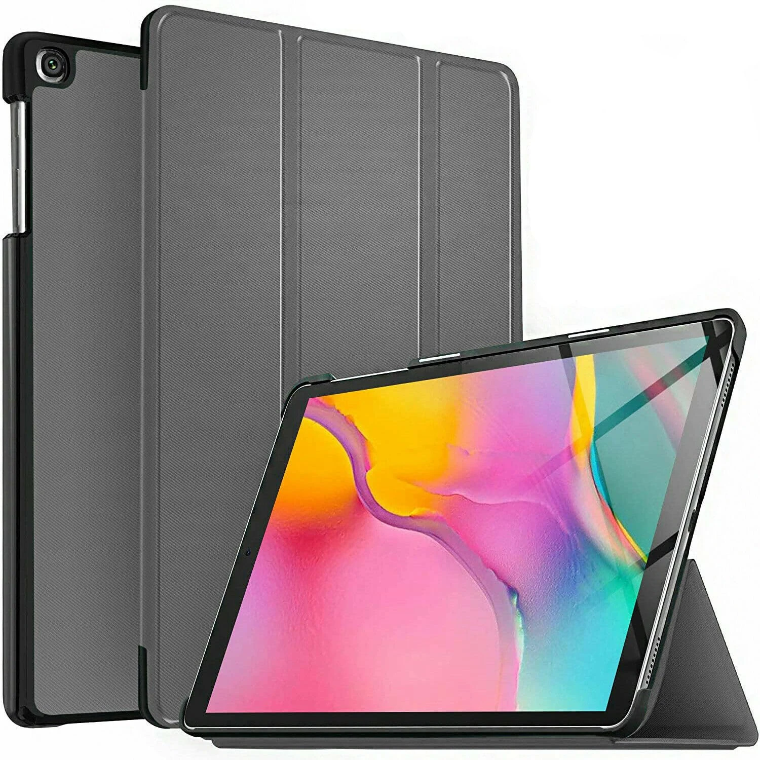 World biz Case for Samsung Galaxy Tab A 10.1 Inch 2019 Tablet (SM-T510/T515/T517) Smart Slim Stand Hard Back Shell Protective Cover, Auto Wake/Sleep Tab T515 T510 Case (Grey)
