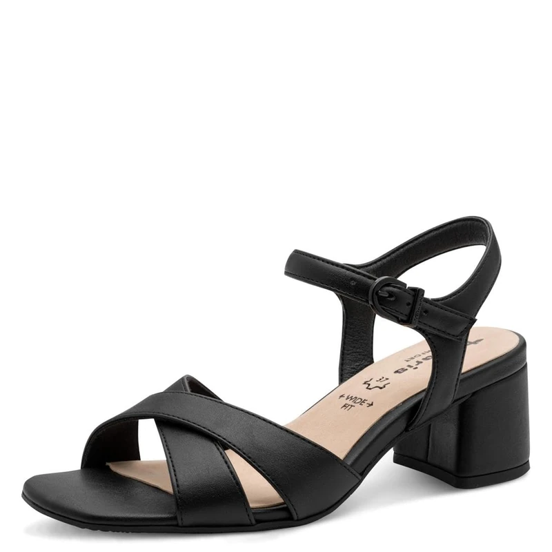 Tamaris Comfort Women's Heel Sandals with Heel, Black, 36 EU