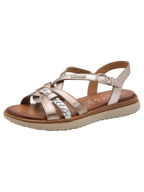 Tamaris Comfort Women's Flat Sandals, Metallic Comb, 40 EU