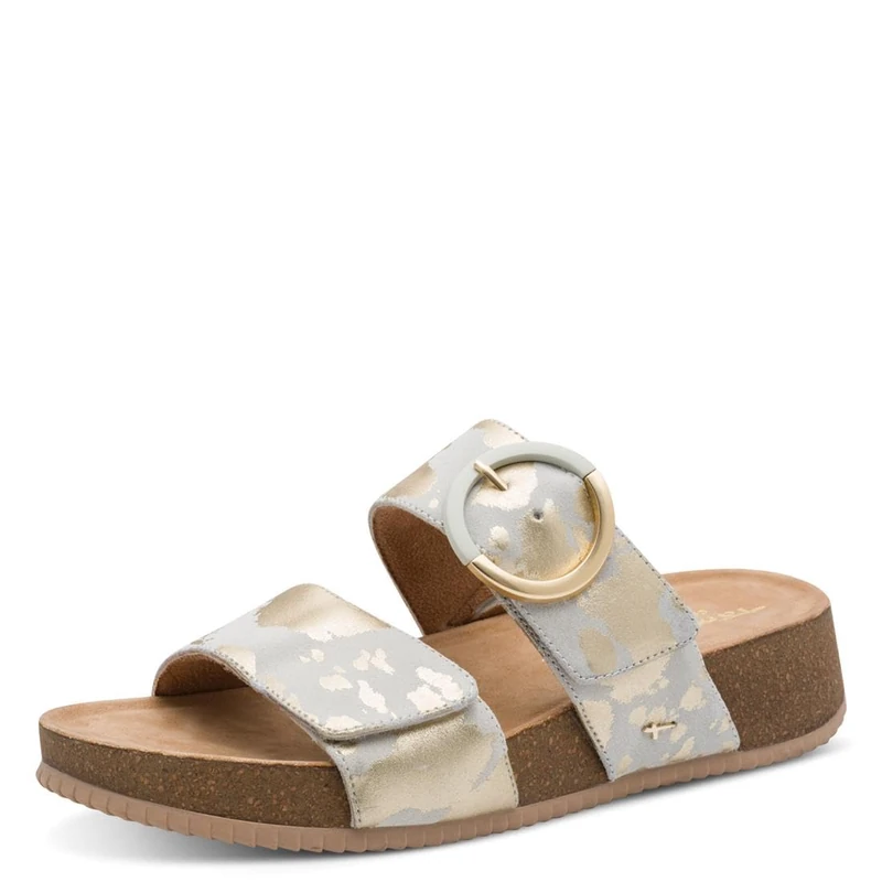 Tamaris Comfort Women's Wedge/Plat Mule MultiAdjustable Platform, LT Gold Cow, EU 36