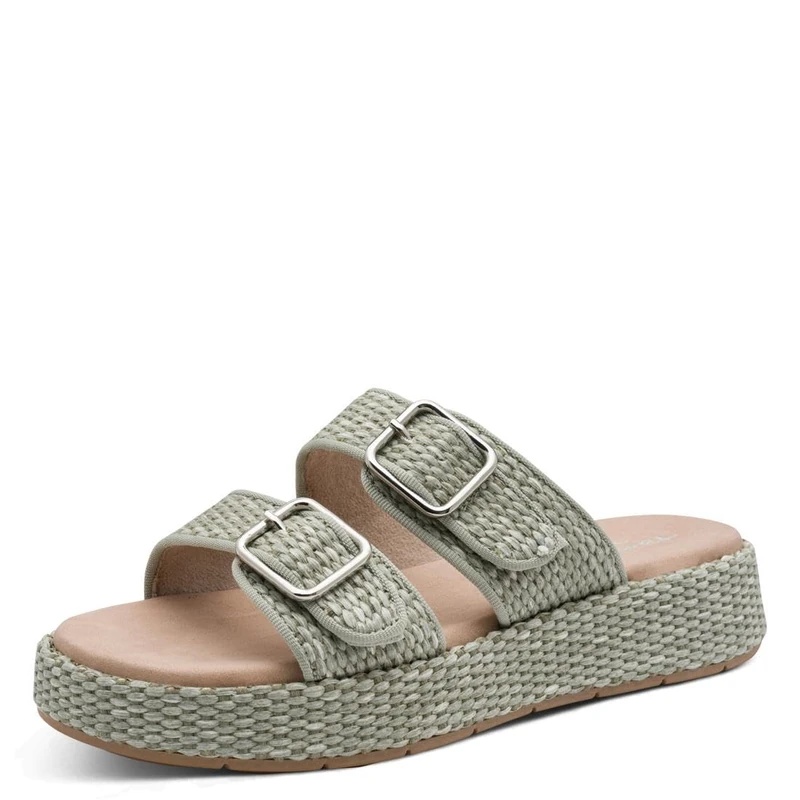 Tamaris Comfort Women's Wedge/Plat Mule MultiAdjustable Platform, Sage, 38 EU