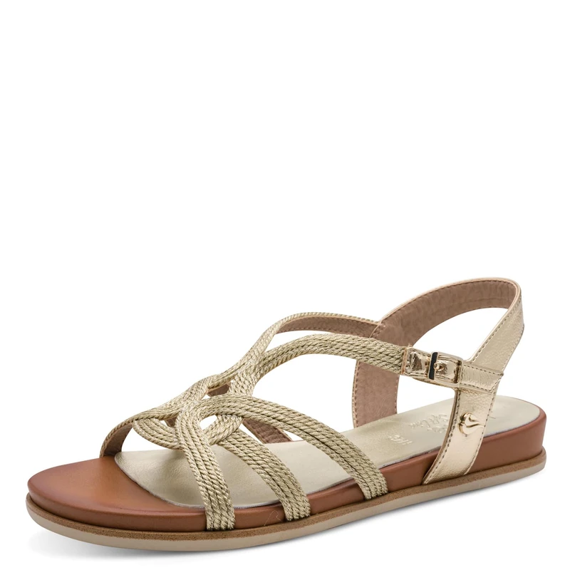 Jana Women's Flat Vegan Flat Sandals, Gold, 38 EU