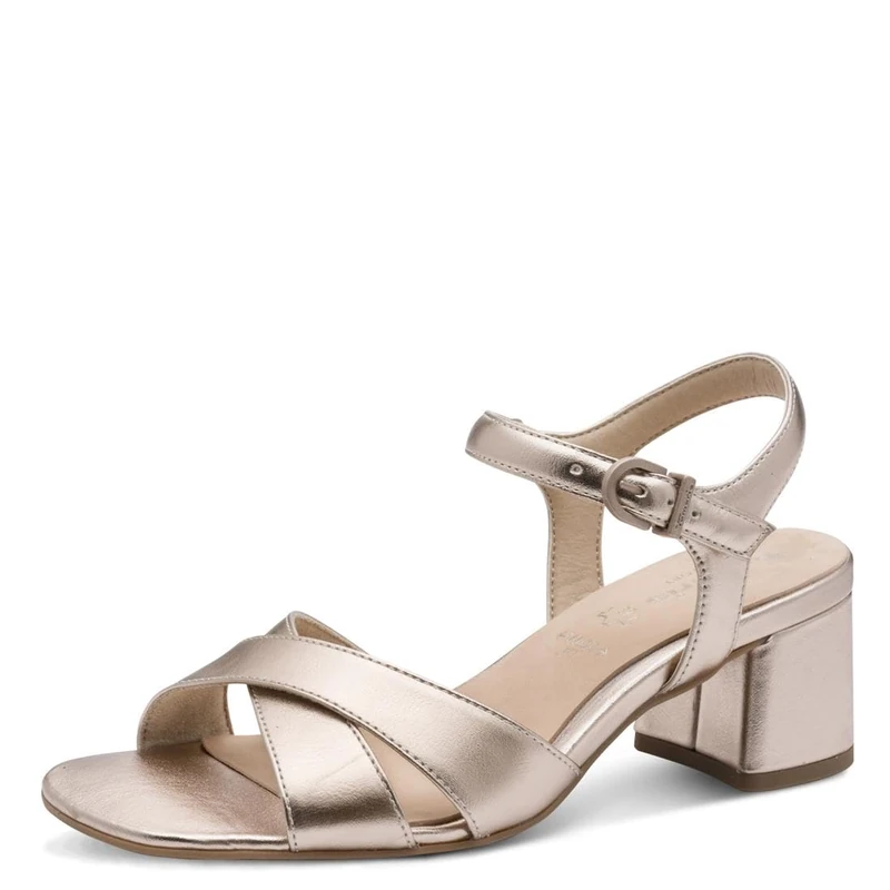 Tamaris Comfort Women's Heel Sandals with Heel, LT Gold, 37 EU