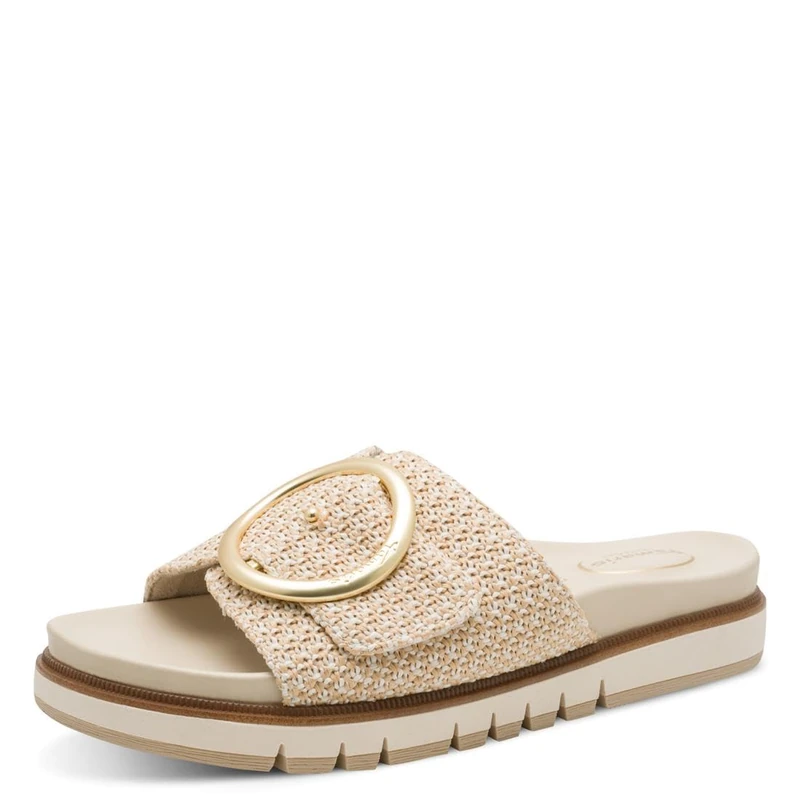 Tamaris Comfort Women's Mule Flat MultiAdjustable Platform, Beige, EU 36