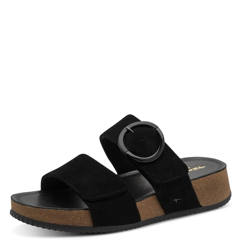 Tamaris Comfort Women's Wedge/Plat Mule MultiAdjustable Platform, Black Suede, 41 EU - Image 1