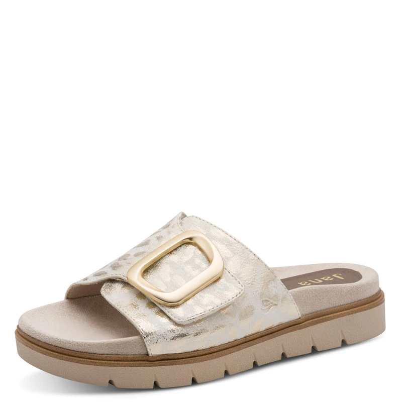 Jana Women's Wedge/Plat Mule Vegan Platform, Gold Leo MET, 37 EU