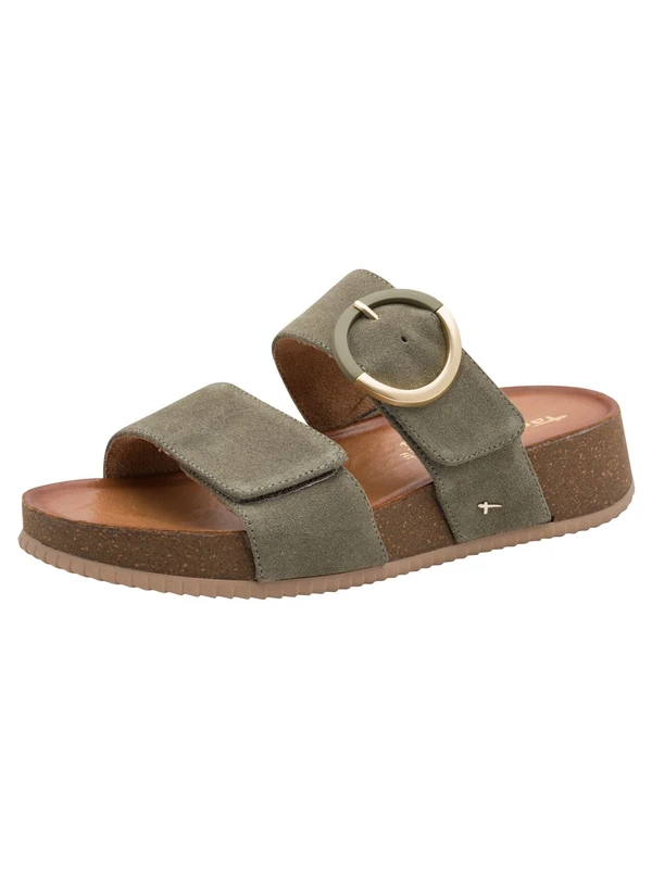 Tamaris Comfort Women's Wedge/Plat Mule MultiAdjustable Platform, Sage Suede, 40 EU - Image 1