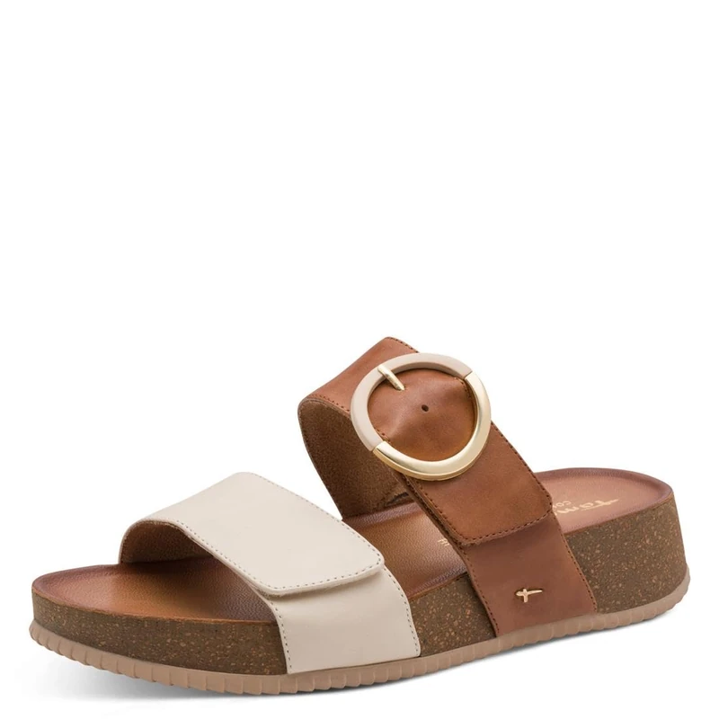 Tamaris Comfort Women's Wedge/Plat Mule MultiAdjustable Platform, Ivory Comb, 40 EU