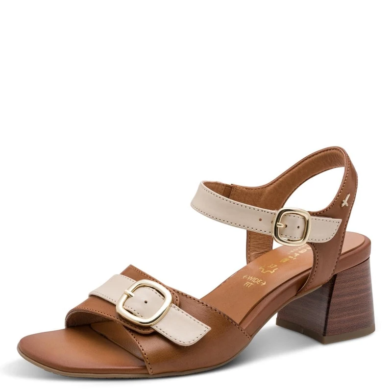 Tamaris Comfort Women's Heel MultiAdjustable Sandals with Heel, Ivory Comb, 36 EU