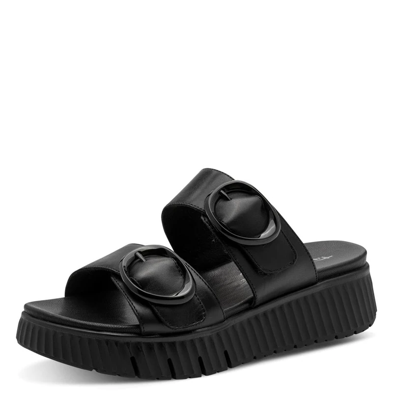 Tamaris Women's Comfort Wedge/Plat Mule Multiadjustable Platform, Black, 3.5 UK