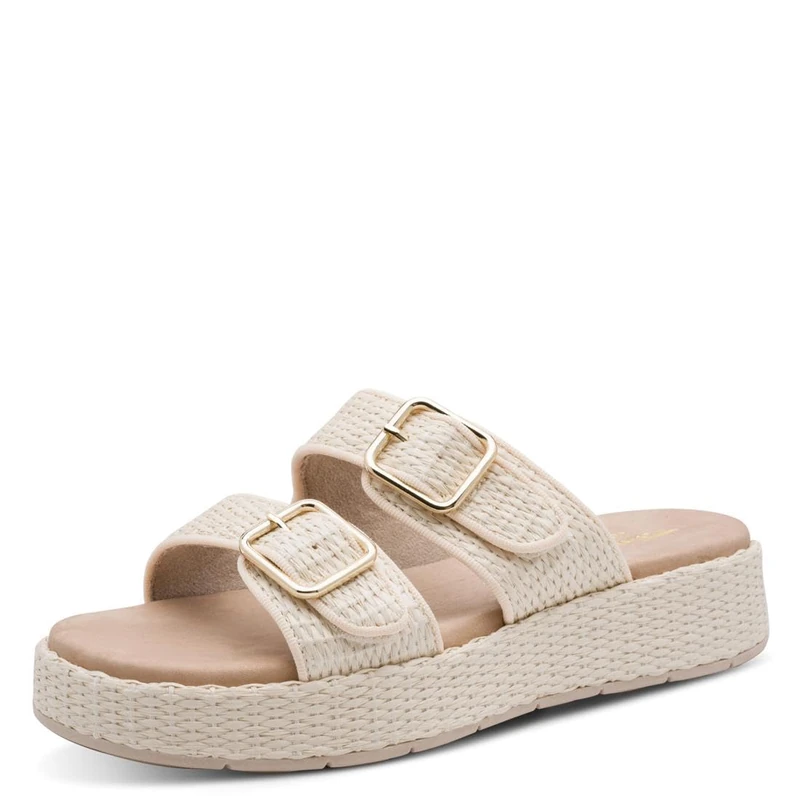 Tamaris Comfort Women's Wedge/Plat Mule MultiAdjustable Platform, Ivory, EU 37
