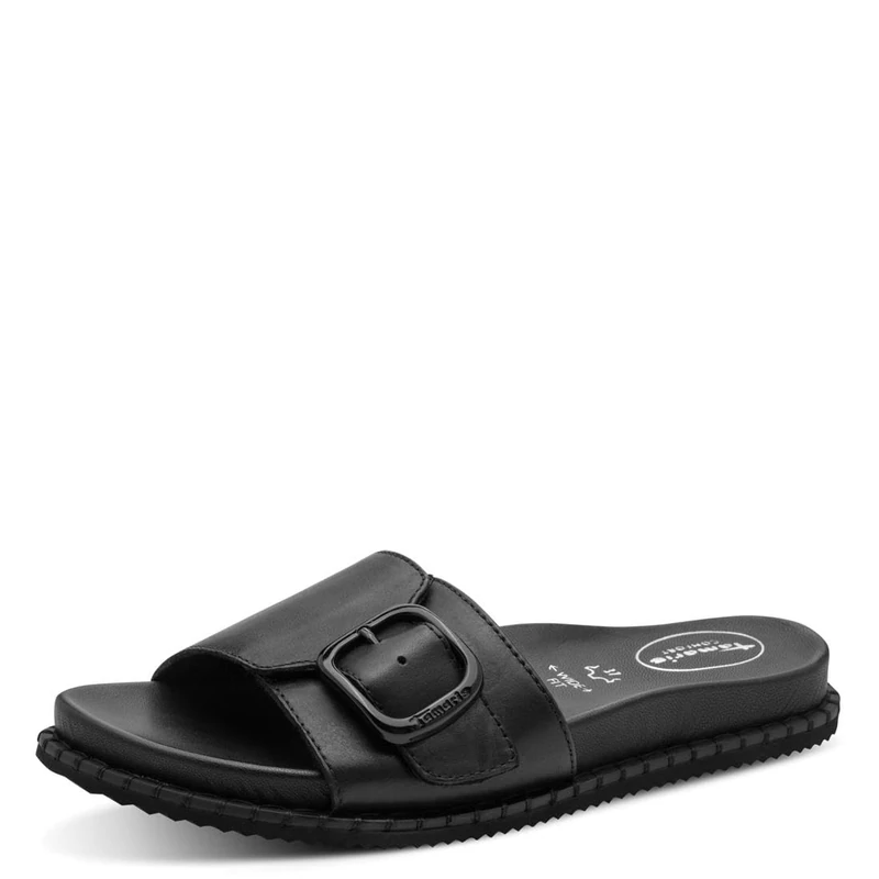 Tamaris Comfort Women's Mule Flat MultiAdjustable Platform, Black Nappa, 37 EU