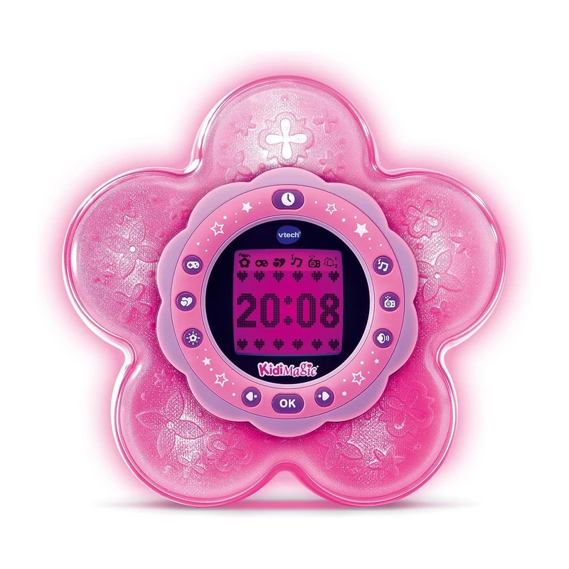 VTech KidiMagic Galaxy Light, 9 in 1 Alarm Clock Radio, Aurora Borealis Children's Projector, Luminous Flower with Motion Sensor, FM and MP3 Radio, Italian Language, Batteries Included, 6+ Years