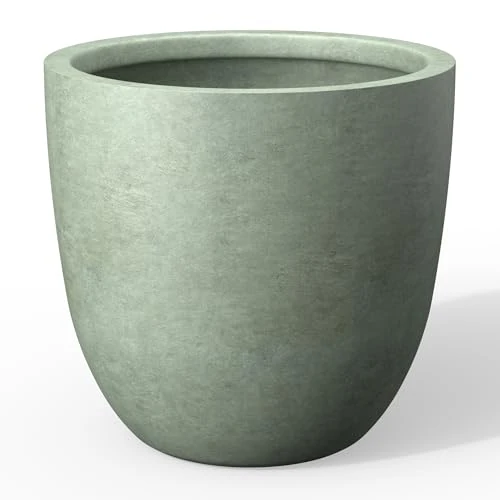 Kante Round Concrete Planter - Mint Green - 14 Inch Wide