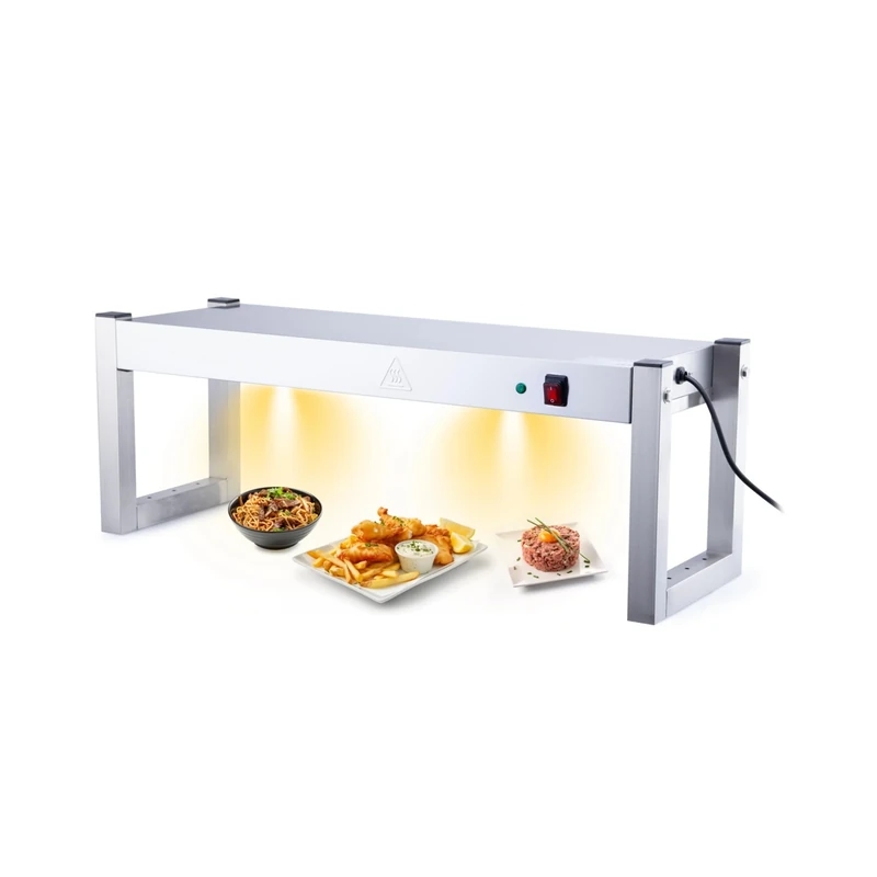 HAKKA Heat Lamp Gantry Light Commercial Food Warmer Lamp for Buffet,Plate Warmer for Restaurant,Stainless Steel Insulation Layer Frame with Lamp,90cm L and 2x300w Bulbs