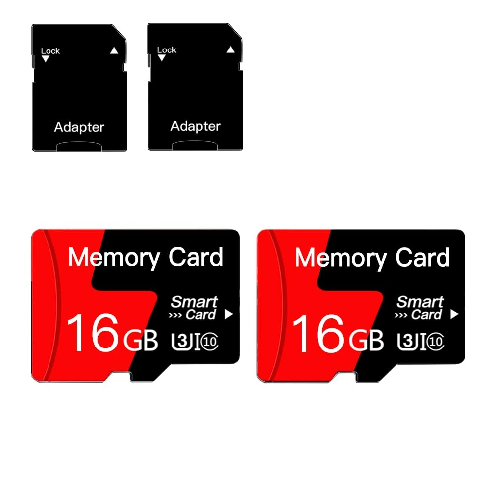 [2-Pack]16GB MicroSD Memory Card Micro SD Card With Adapter Class 10, UHS-I, U3, A1, for Smartphones, Drones, Camera[16GB*2]