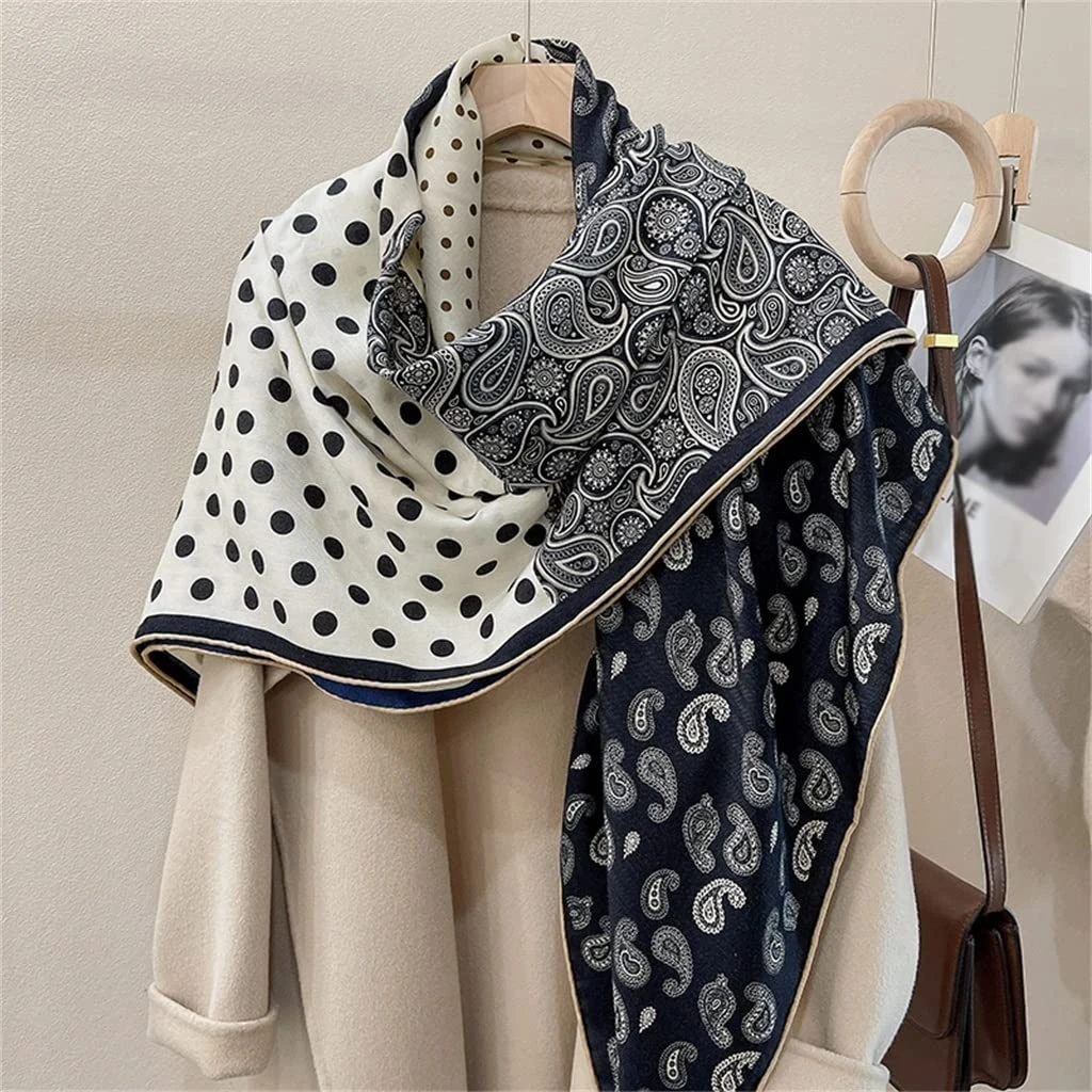 WQHPLMD Printed Silk Scarf Women's Silk Large Square Scarf Warm Scarf For Mother