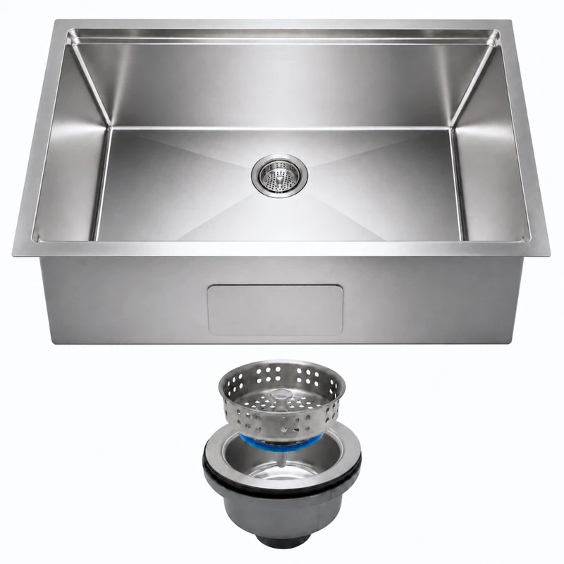 SANYCASA 30 Inch Undermount Kitchen Sink – 11 Gauge (3mm) Stainless Steel, Single Bowl with Integrated Ledge, Superior Drain Design