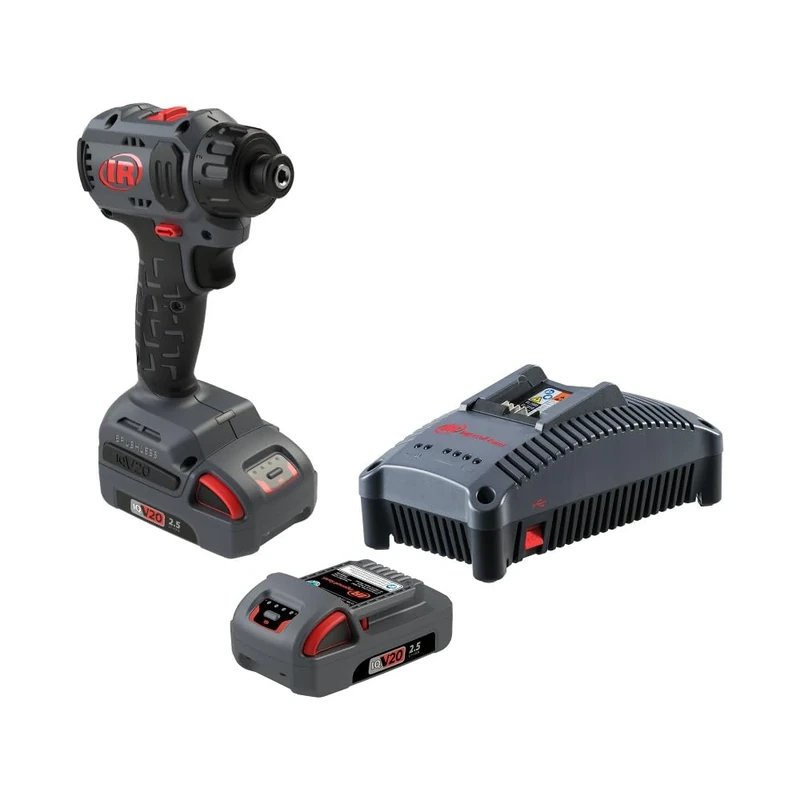 Ingersoll-Rand 1/4" Hex 20V Cordless Compact Screwdriver 2 Battery Kit, 50 Nm Torque, Quick Change Chuck, Pistol Grip