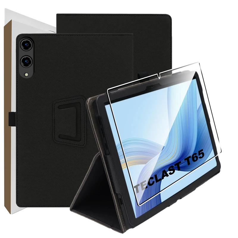 Suttkue for Case Compatible with Teclast T65/TABWEE T60 Pro/DOOGEE G6 Max, Tablet Protection Bundle with 1 Piece 9H Hardness Anti-Scratch Film, Vertical Stand Function,