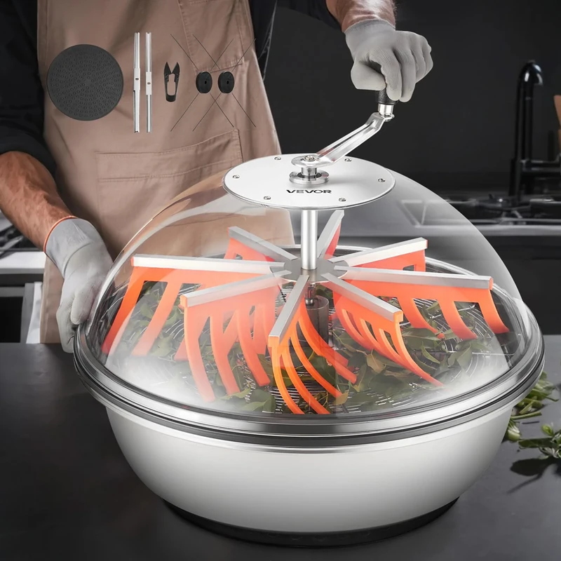 VEVOR Bud Leaf Bowl Trimmer, 24 in Manual Bud Trimmer, with Sharp Stainless Steel Blades, Visual Cutting, Wet & Dry Hydroponic Cutting Machine, Twisted Spin Cut for Plants Leaves Buds Flowers