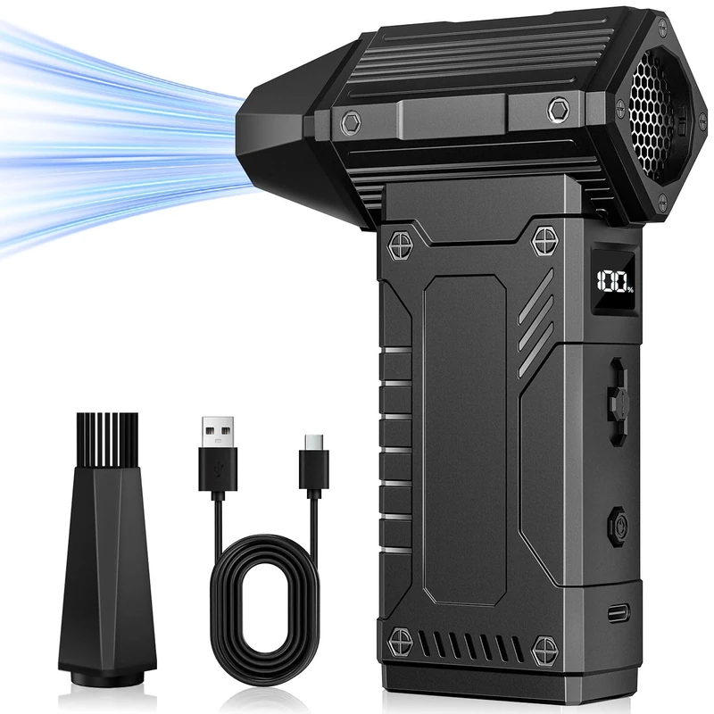 Anruzon Electric Air Duster, 350000RPM Super Power Electric Dust Blower with 12000 mAh Battery, Compressed Air Duster, 8-Speed Air Duster Air Pressure Spray Dust Blower for Computer, Home, Outdoor and - Image 1