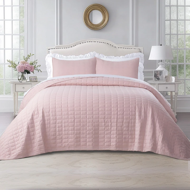 KASENTEX King XL/Cal King Quilt Set 108x98, Soft Washed 3-Layer Lightweight