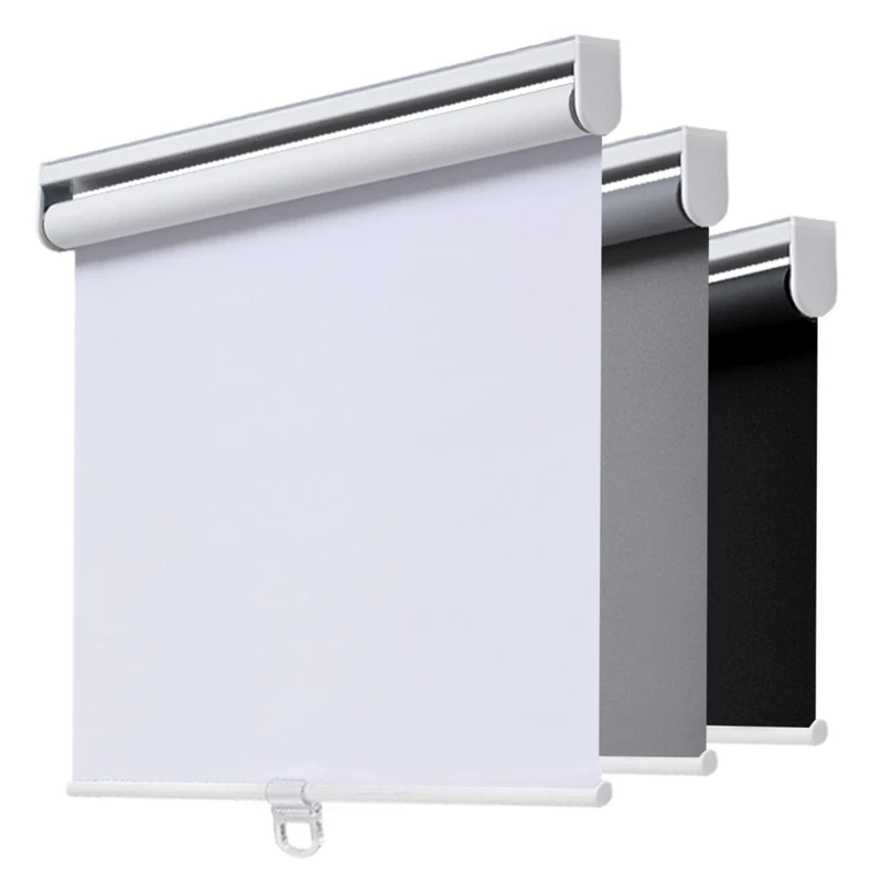 AOSKY Cordless Roller Shades Blackout Blinds for Windows Room Darkening Rolled Up Shades with Spring System, UV Protection Window Shades Door Blinds for Home and Office (35.5" W x 72" H, White)