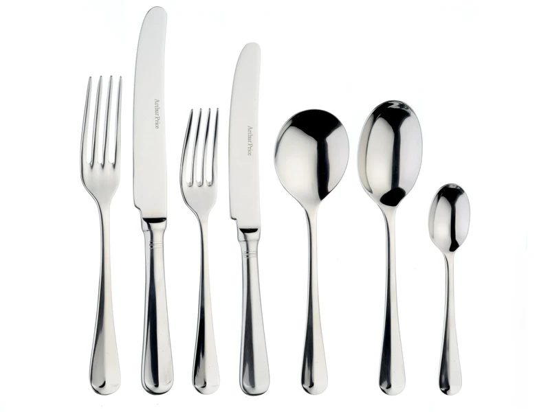Arthur Price Rattail 42-Piece Cutlery Set, Stainless Steel, Service for 6, Silver