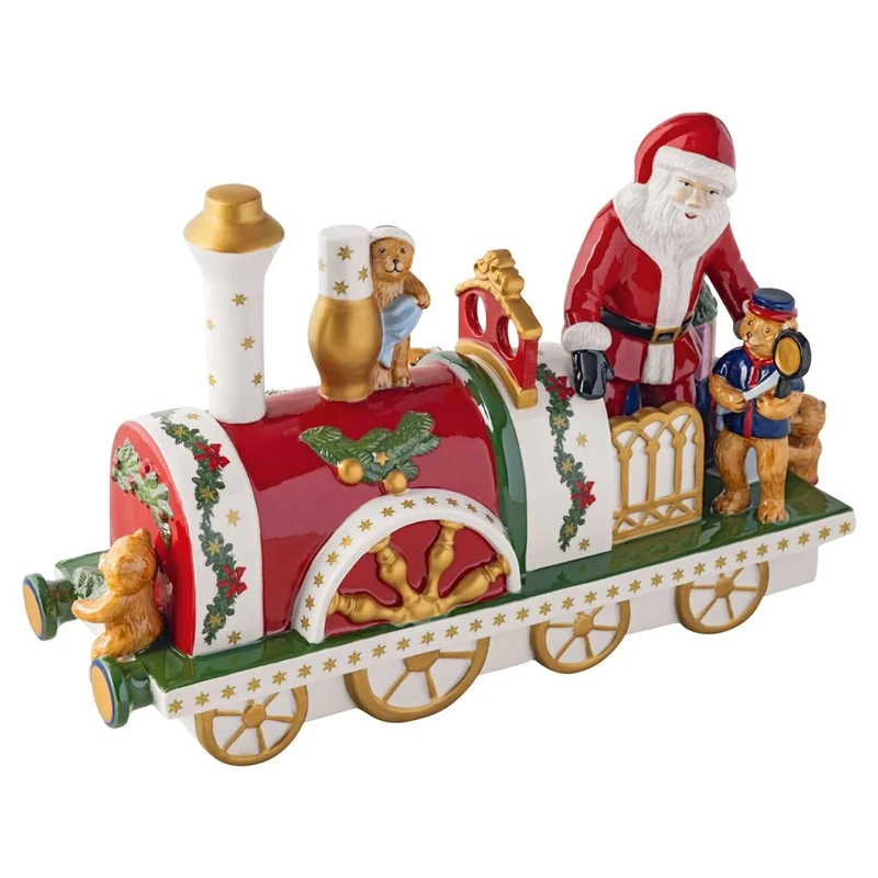 Villeroy & Boch - Christmas Toy's Memory locomotive multicoloured, Christmas, Xmas decoration for home, figurine for the table, shelf or windowsill, decorative figurine, winter decoration, porcelain
