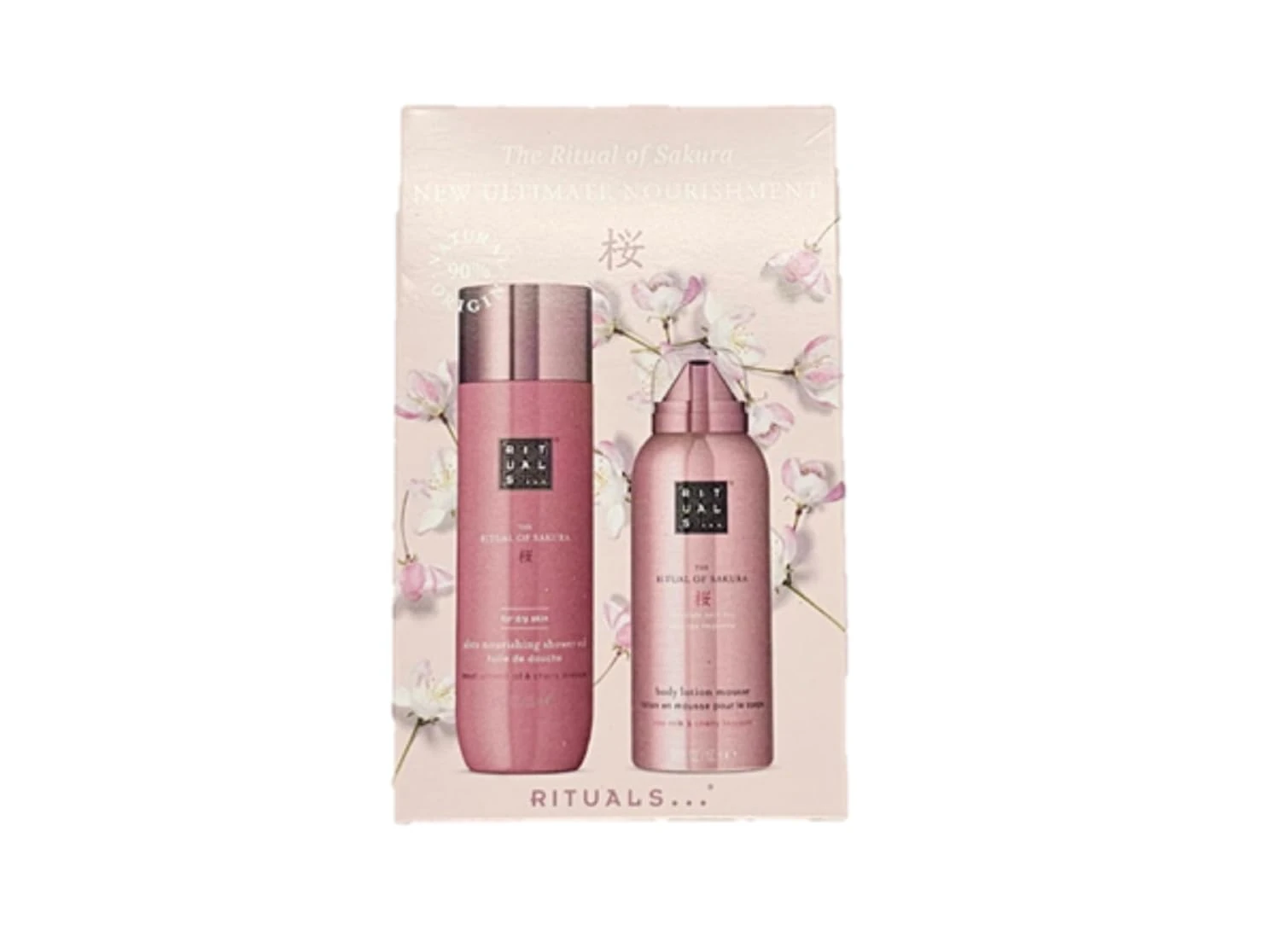 Rituals The Ritual of Sakura Ultimate Nourishment Kit with Shower Oil 75ml and Body Lotion Mousse 50ml, Beauty Gift Set