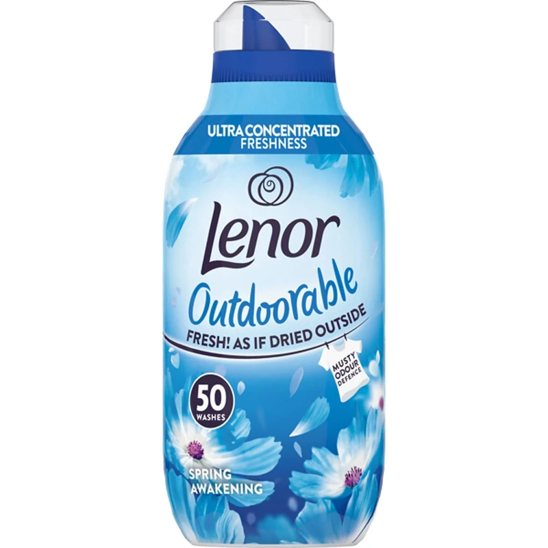 Lenor Outdoorable Fabric Conditioner Spring Awakening 50 Washes 700ml Long Lasting Freshness Ultra Concentrated Fabric Softener Outdoor Fresh Scent Clothes Care for Laundry Bedding Towels and Apparel