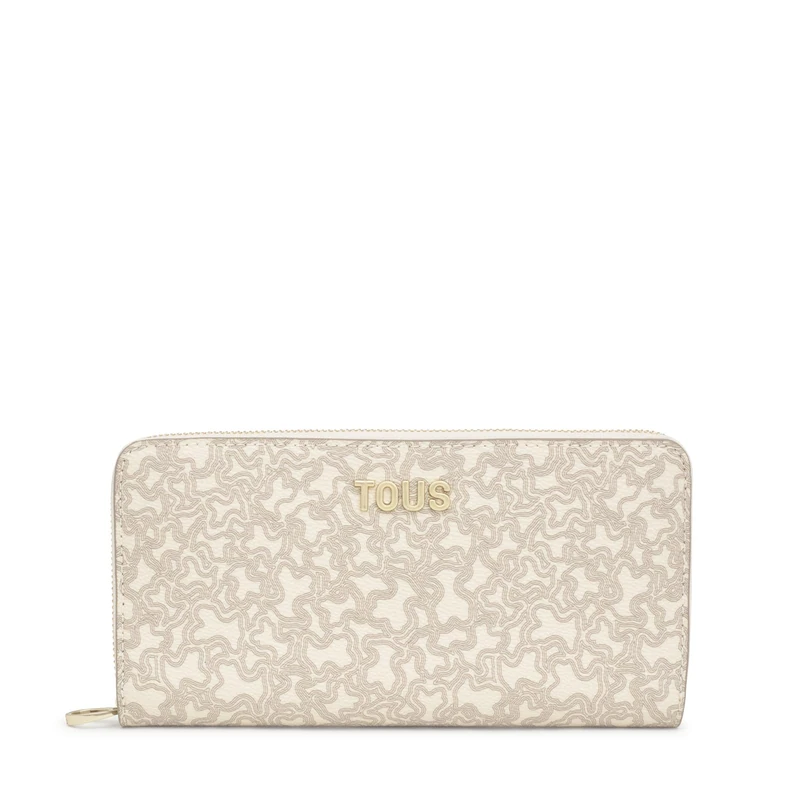 Tous M. KAOS Mini Lines Wallet Beige, Women's Travel Accessory, Medium