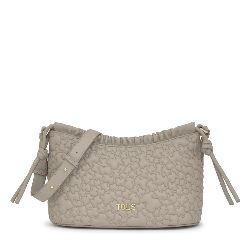 TOUS Women's Bandolera M Puffy Bear Topo Crossbody Bag, Taupe, mediano