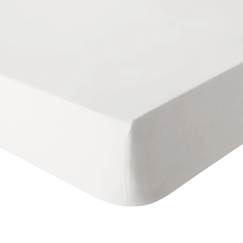 Plain Dyed Washed Cotton Percale Fitted Sheet, Delicate, 140 x 190 cm, ESSIX