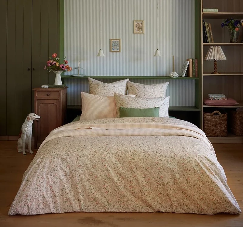Printed Cotton Percale Duvet Cover, Cottage, 240 x 220 cm, ESSIX