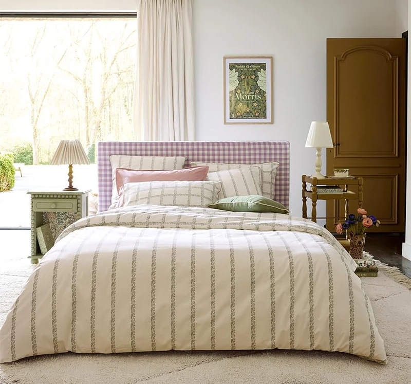 Printed Cotton Percale Duvet Cover, Secret Garden, 260 x 240 cm, ESSIX