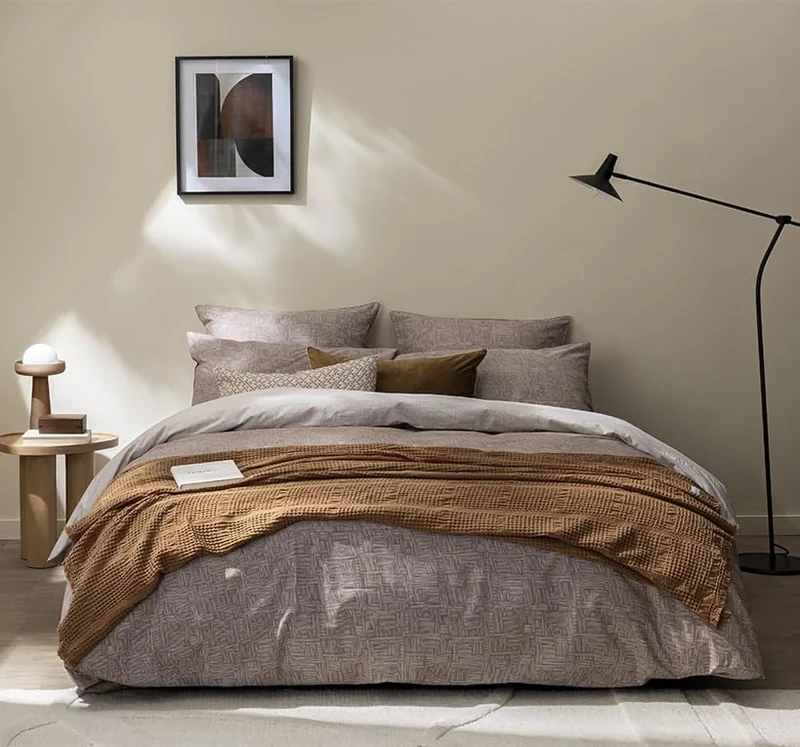 Geo Mineral Printed Cotton Percale Duvet Cover, 240 x 220 cm, ESSIX